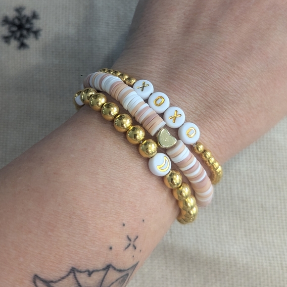 3 Handmade Beaded Bracelet Stack - Picture 2 of 5